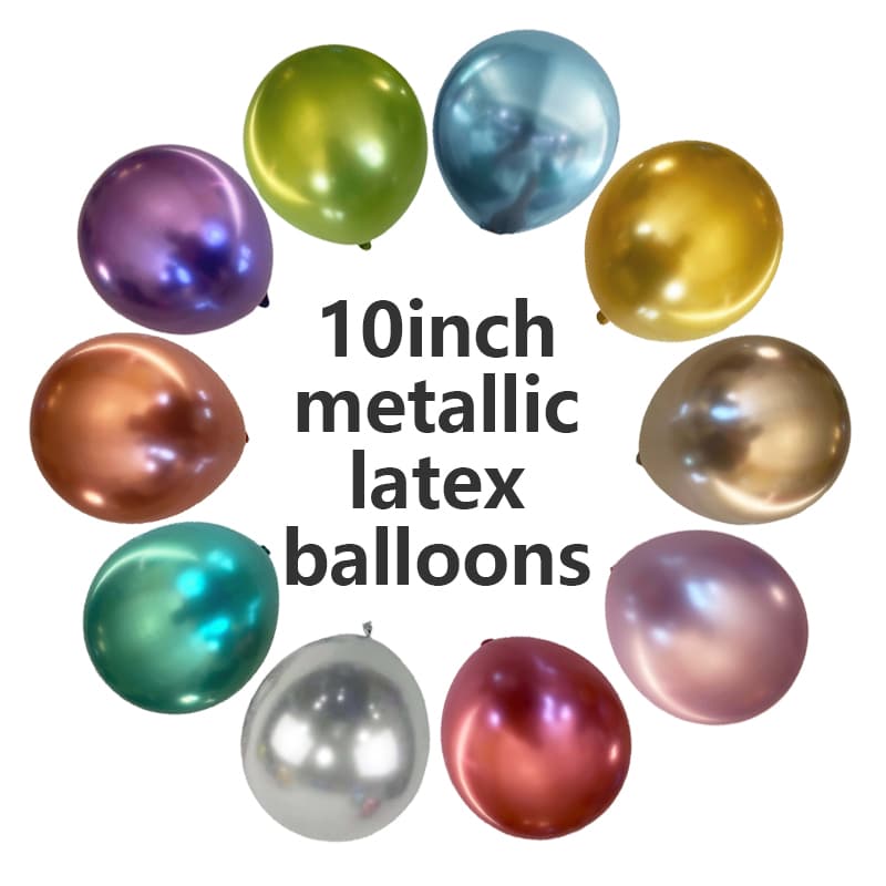 10 tommers metalliske lateksballonger