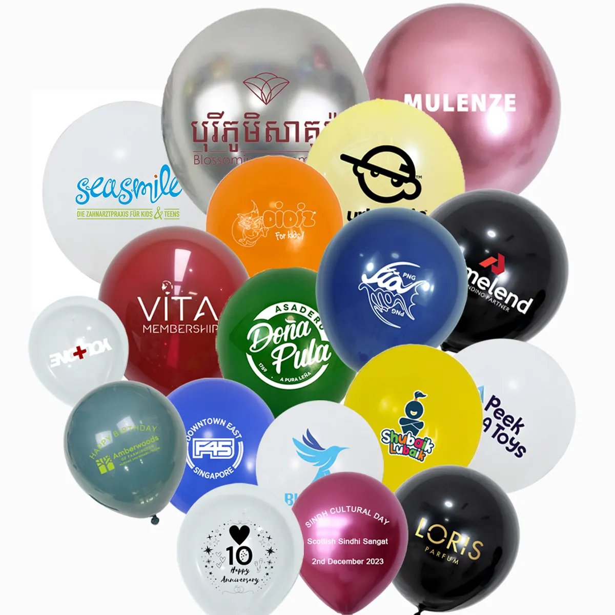 Tilpasset trykt latexballong
