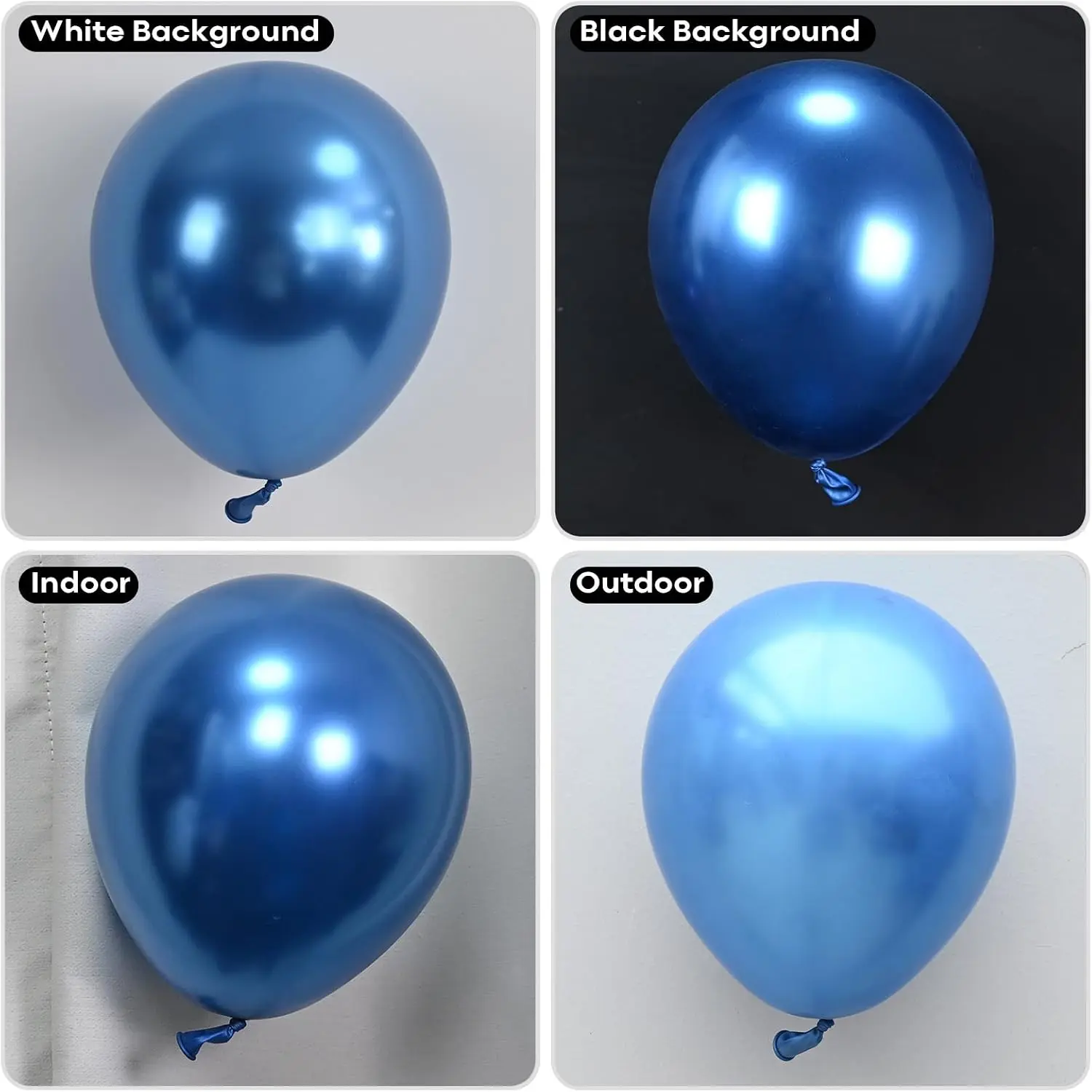 Metalliske blå ballonger