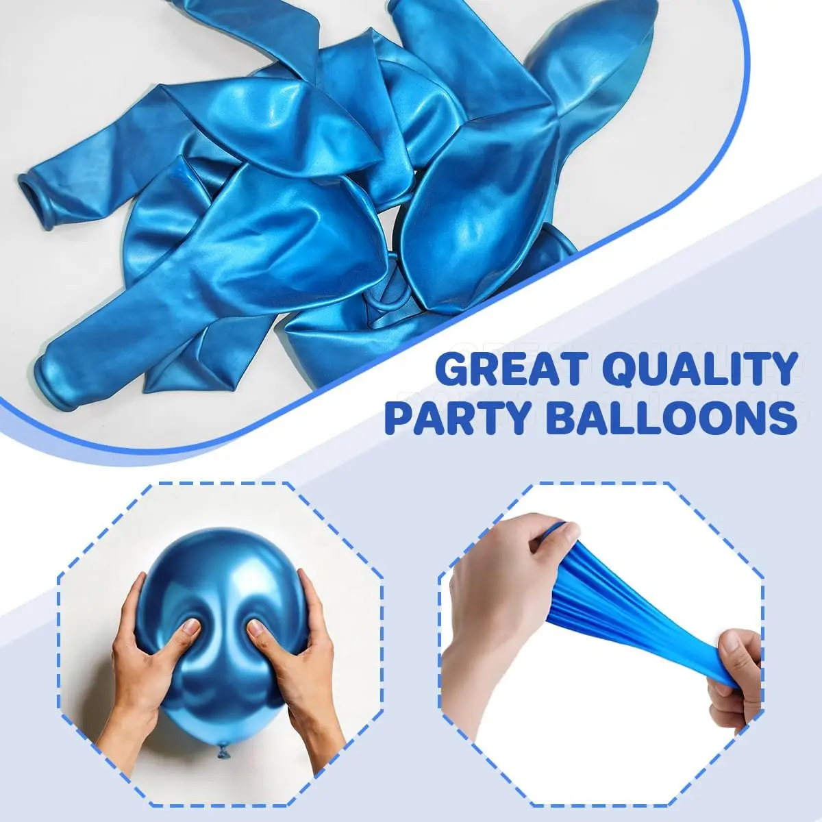 Metalliske blå ballonger