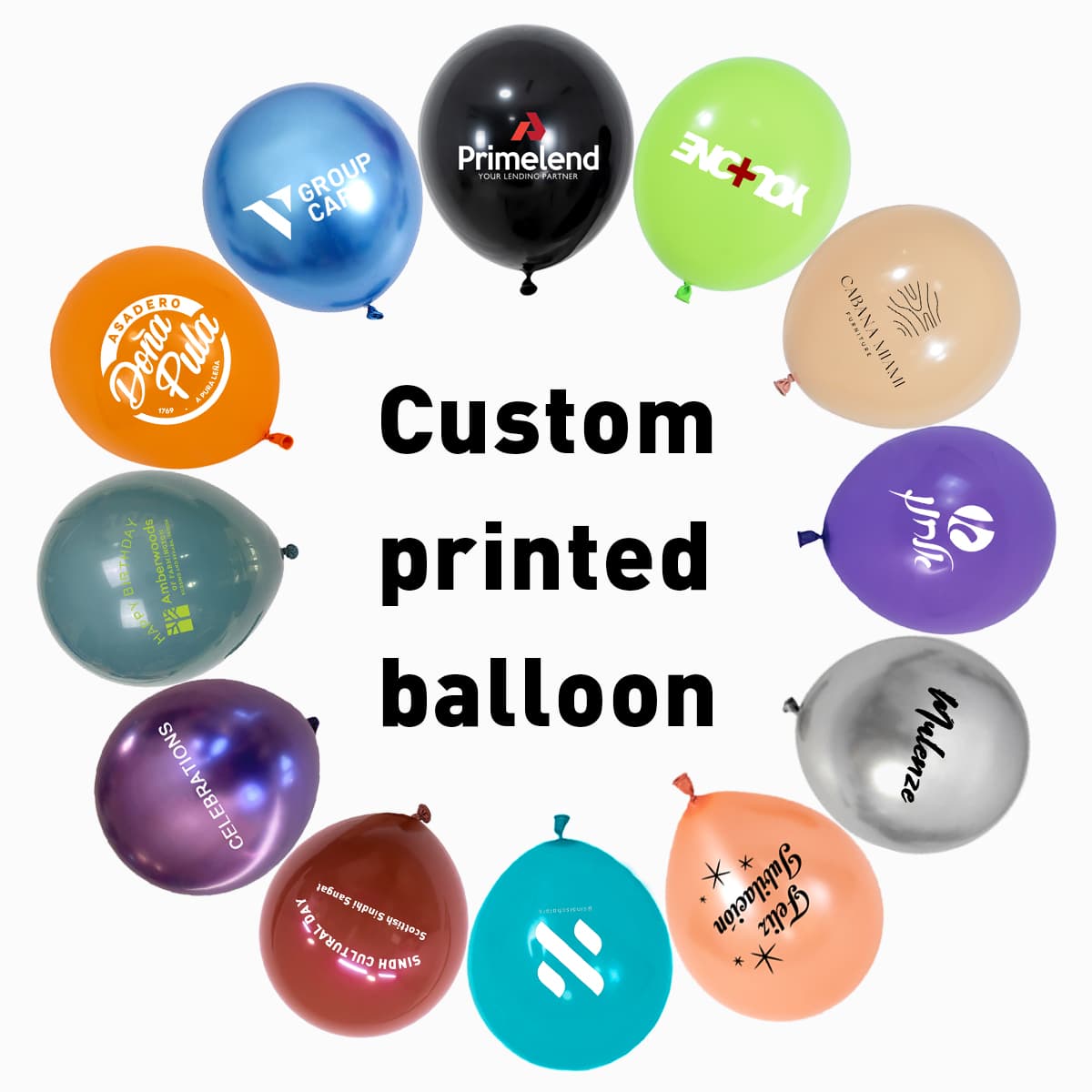 Custom logo trykt lateks ballonger