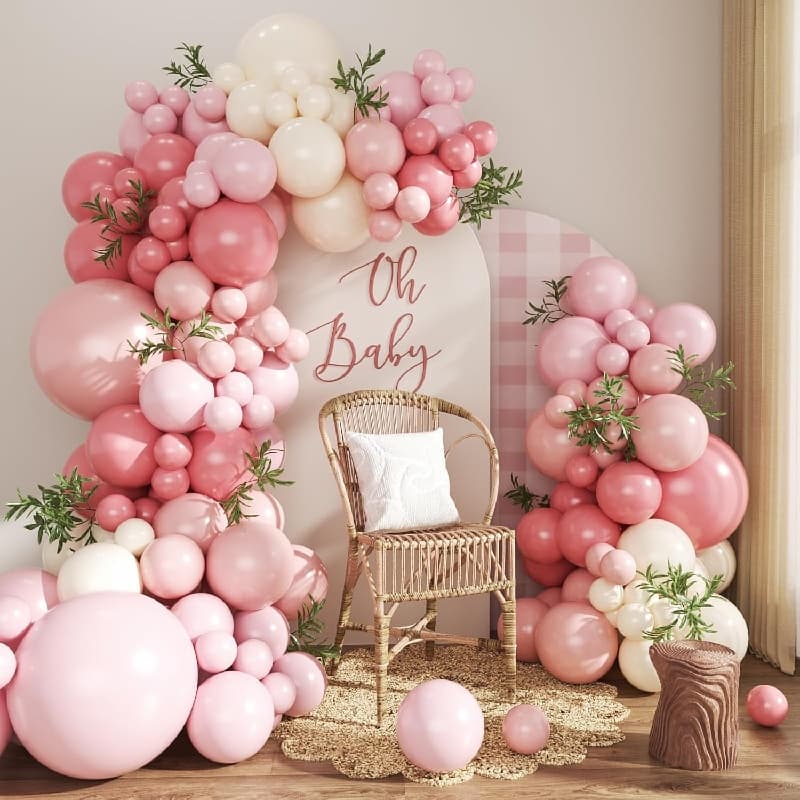Støvet rosa ballongkranssett