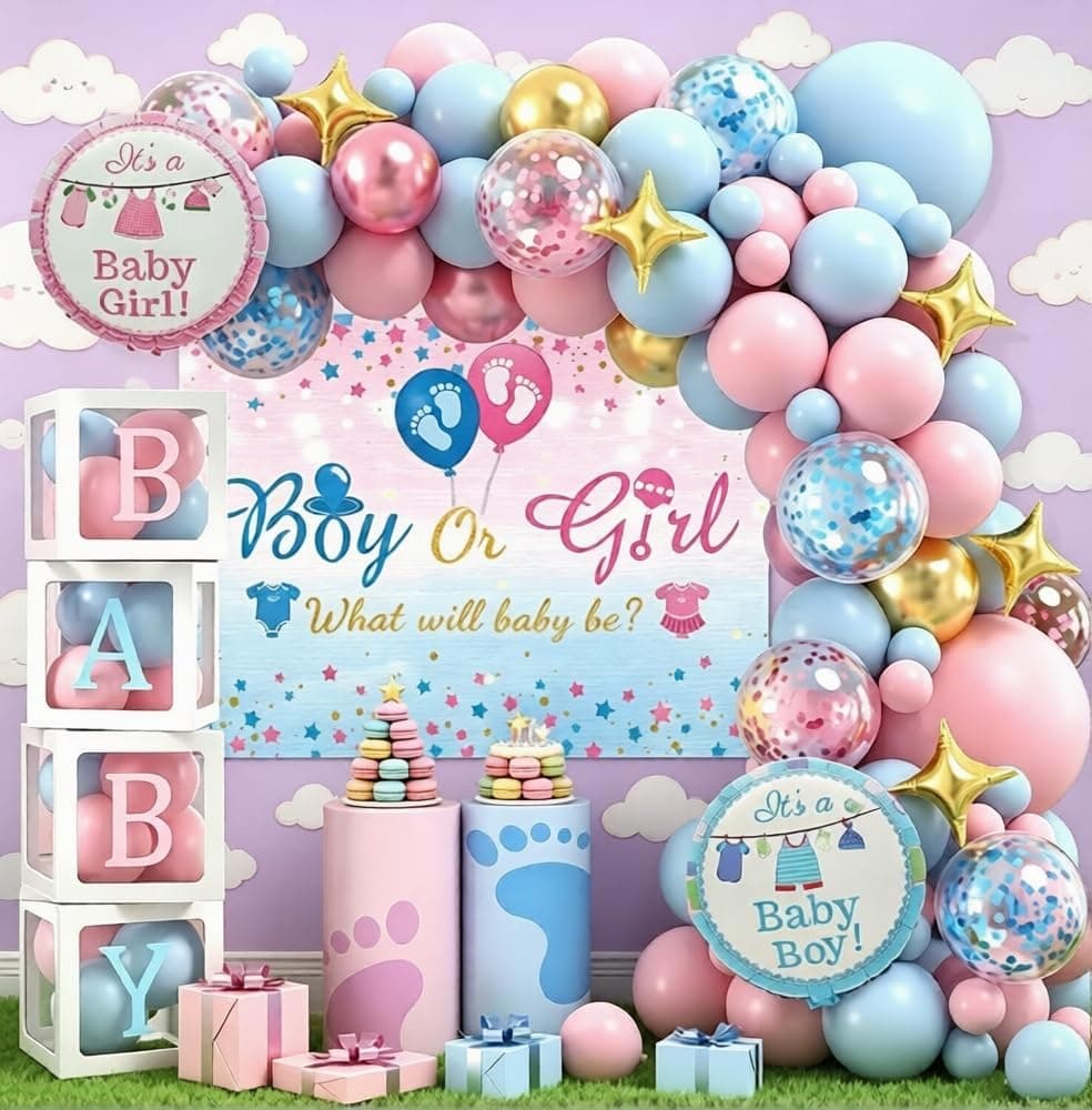 Kjønnsnøytral Baby Shower Balloon Garland Arch Kit