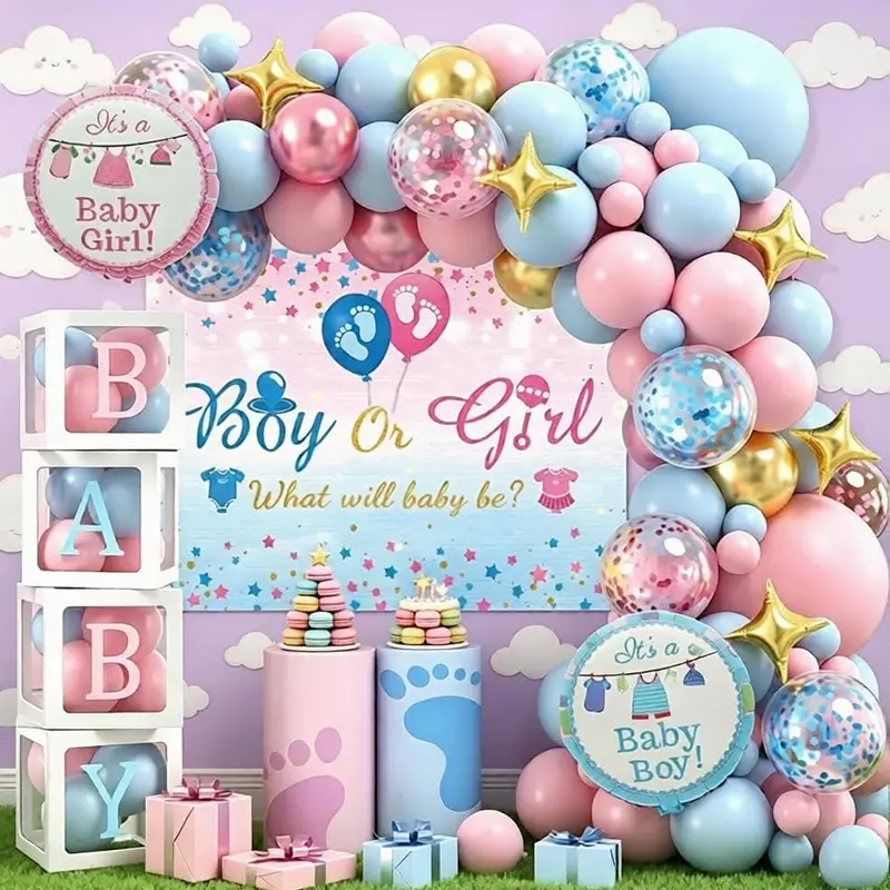 Kjønnsnøytral Baby Shower Balloon Garland Arch Kit