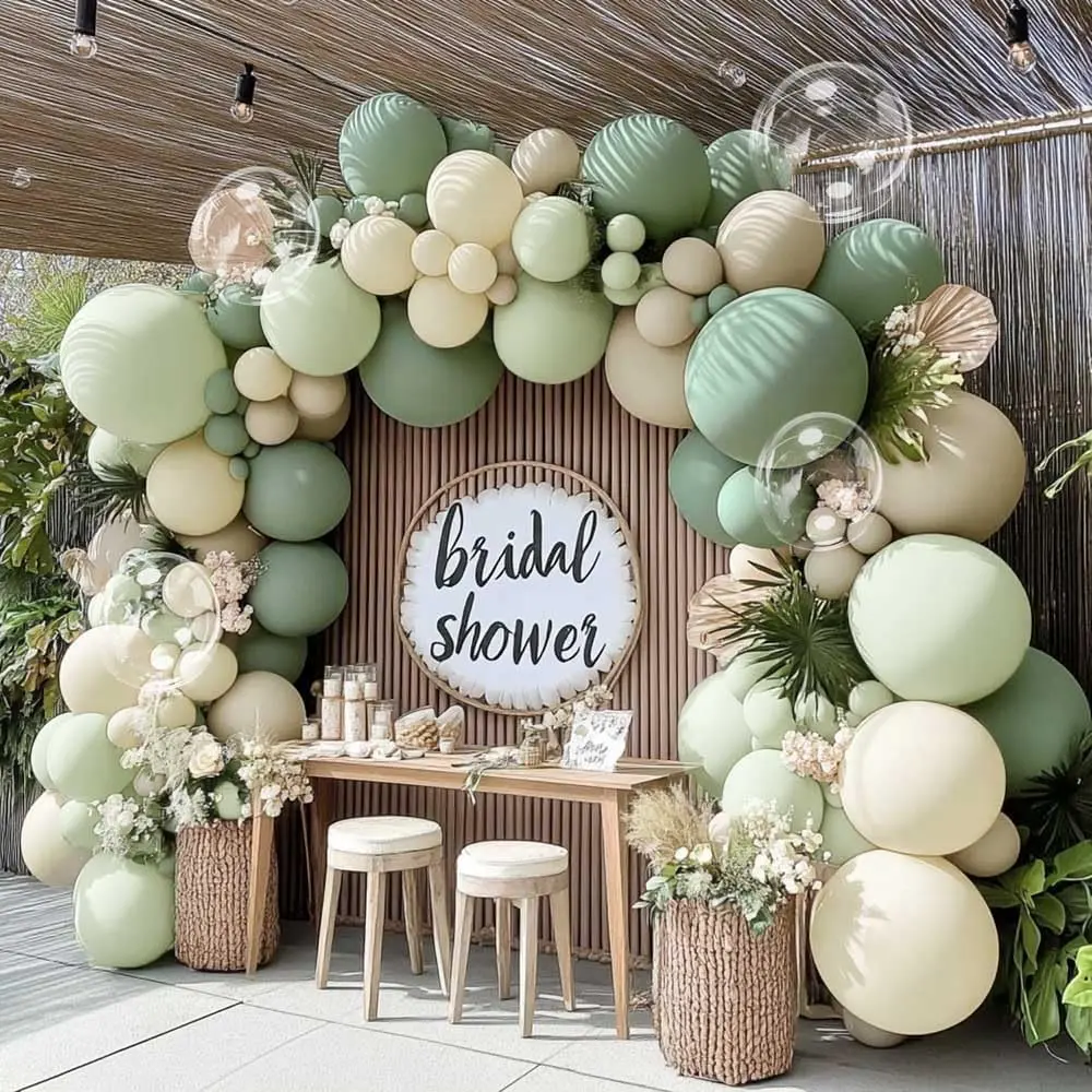 salvie grønn baby shower ballongbue