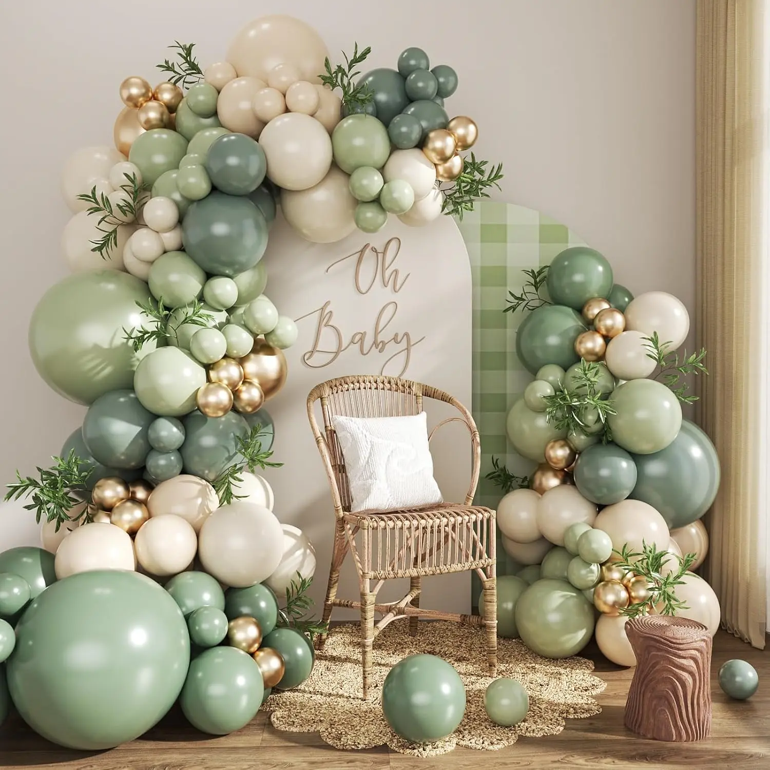 Sage Green Balloon Garland Arch Kit